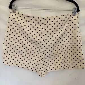 Sans Souci Beige and Black Polka Dot High-Waist Shorts thumbnail 1