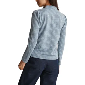 Madewell Jacquard Puff Sleeve Mockneck Top SZ M Texture Knit Vintage Inspired thumbnail 6