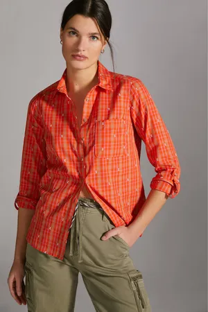 Maeve by Anthropologie Plaid Button down Size 12 thumbnail 1