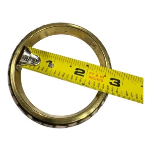 VTG Bone Mosaic Brass Bangle | African Statement Bracelet | Handmade Bone Inlay Brown thumbnail 8