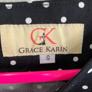 Grace Karin black & white polka‎ dot dress modest thumbnail 2