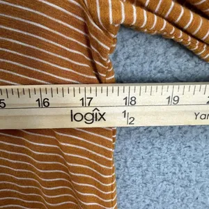 American eagle top womens XS burnt orange striped soft‎ & sexy slub oversized thumbnail 4