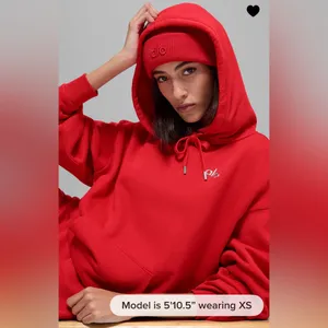ALO Yoga NWT Accolade Hoodie Bright Red Color Unisex Oversized Size L thumbnail 3