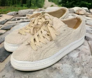 Zara Womens Size 9 Pink Fury Fleece Lowtop Platform Sneakers‎ thumbnail 1
