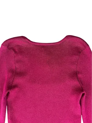 Maeve by Anthropologie‎ NWT Square Neck Bell Sleeve Sweater Raspberry Sparkle M thumbnail 7