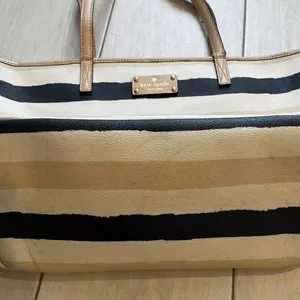 Kate Spade Striped Bondi Road Large Harmony Tote Bag Nautical Coastal Resort thumbnail 5