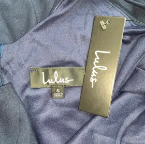 Lulus Twirl For You Navy Blue Midi Skater Dress V-neck Spaghetti Strap NWT thumbnail 6