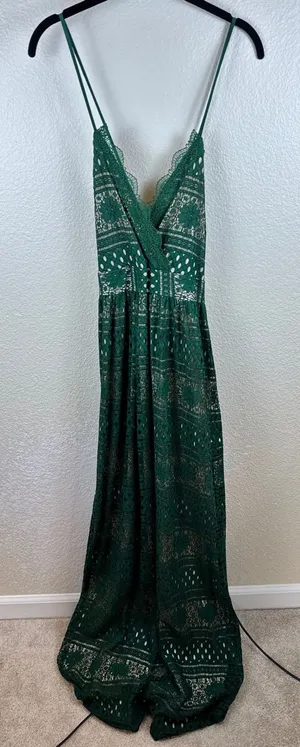 VICI Lace Maxi Dress Womens Large Boho Flowy Romantic Minimalist‎ Eyelet Fairy thumbnail 1