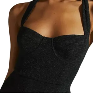 NWT Hutch Anthropologie Halter Lace Corset Underwire Fit & Flare Midi Dress‎ M thumbnail 4