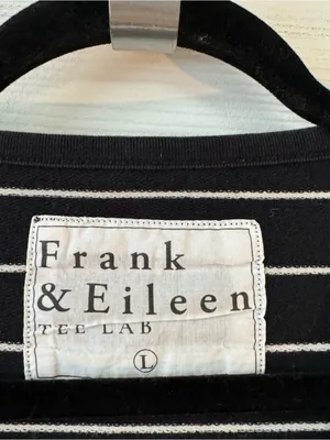 Frank & Eileen Tee Lab Oversized Striped Long Sleeve Tee Black White Large thumbnail 4