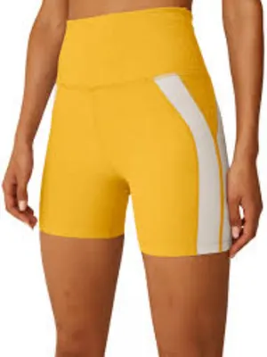Beyond Yoga Spacedye Top Line Biker Short Yellow/White Extra Small thumbnail 1