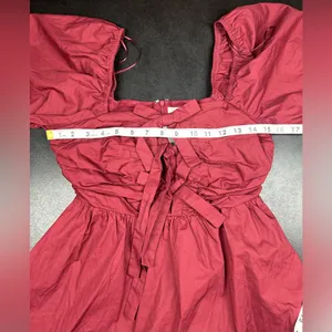 Le Lis Size XS Pink Puff Long Sleeve Square Neck Bow Tie Dress thumbnail 5