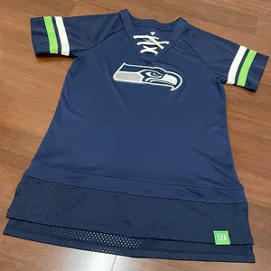 Fanatics Blue and Green Seahawks Jersey thumbnail 1