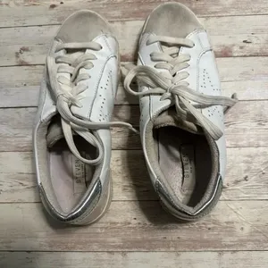Steve Madden Steven Sneakers Women’s Size 7.5 White Leather Silver thumbnail 3