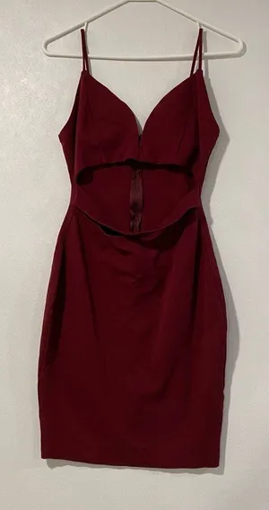 Windsor Red Cutout Mini Dress Medium Bodycon Spaghetti Strap Party thumbnail 1