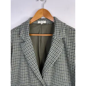 Madewell Houndstooth Plaid Soft Knit Stretch Oversized Blazer Jacket Womens S thumbnail 3