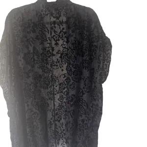 Jessica Simpson XL Witchy Velvet Fringe‎ Metallic Open Front Cardigan Long Top thumbnail 9