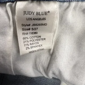 Judy Blue Mid Rise Skinny Fit Distressed Jeans Leopard Insets 8265MD Size 5/27 thumbnail 8