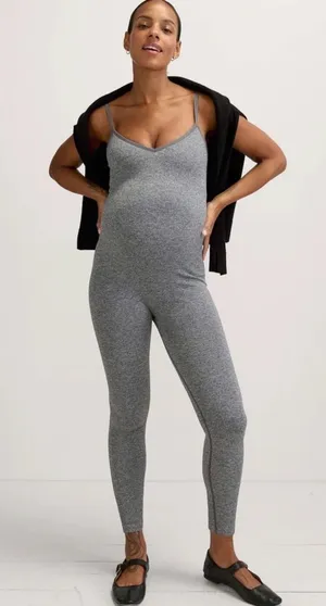 HATCH The Body Rib Unitard in heather grey one piece M thumbnail 1