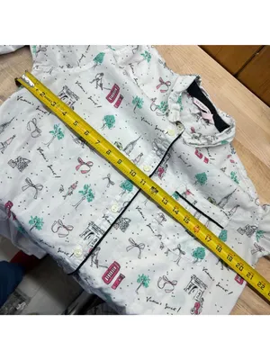 Victorias Secret Travel Paris London Print Pajamas Size Medium White Multicolor thumbnail 8