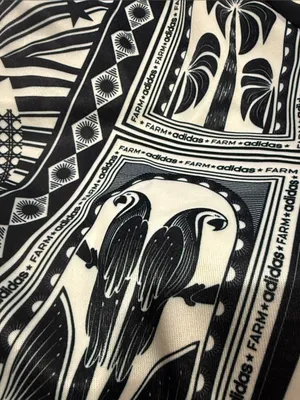 NWT Adidas x Farm Rio Skirt Black White Graphic Print JD6312 Large Streetwear thumbnail 9