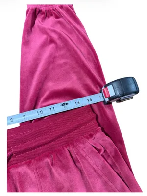 Women’s Burgundy Velour Jogger Pants size XS thumbnail 3