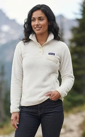 Patagonia Cream Snap-Front Fleece Pullover thumbnail 1