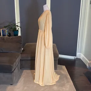 Women’s Full Length Chiffon V-Neck Zip Up Back Formal Dress Leg Split Size 14 thumbnail 4