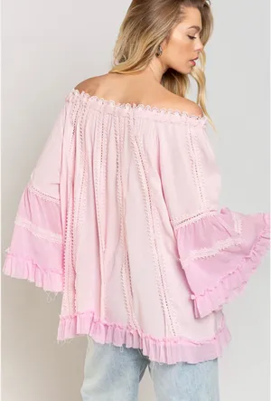 POL Off-The-Shoulder Distressed Top thumbnail 3