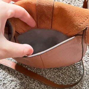 Vince Camuto Kayci Caramel Suede & Leather Crossbody thumbnail 8