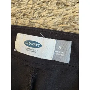 Old Navy Women's Black Solid Twill Dress Pants Slim Skinny Stretch Pockets Mid thumbnail 3