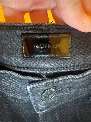 MOTHER Hustler Ankle Fray Crop‎ Flare High Rise Washed Black Jeans 29 thumbnail 3