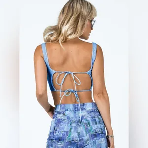 Princess Polly Jet Top in Blue Size 6 New with tag thumbnail 6