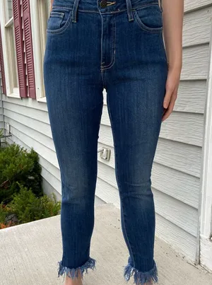 JustBlack Medium Wash Fringe Denim thumbnail 1