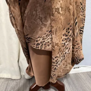Y2K Vintage Dressbarn Women's Maxi Dress Animal Print‎ Sleeveless Brown Size 8 thumbnail 3