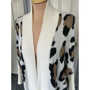 Animal Leopard Print Cozy Long Line Cardigan Sweater Soft Comfy‎ thumbnail 2