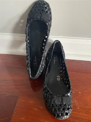 Cole Haan Women's Black Woven Ballet Flats Sz 6 thumbnail 2