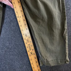 Abercrombie & Fitch Olive Green Linen Blend Pleated Tapered Pants Size L thumbnail 7