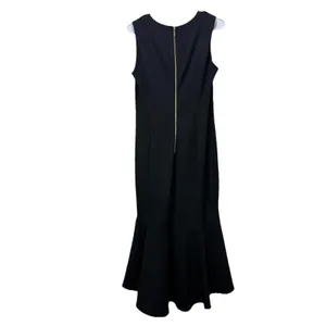 Calvin Klein Black Hi Low Trumpet Sleeveless Stretch Crepe Midi‎ Dress Size 8 thumbnail 6
