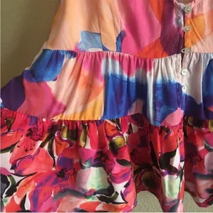 French Connection Vivviola Bubble Gum Multi Color Cami Peplum Top Sz 0 thumbnail 11