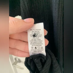 Double zero button down tie black blouse thumbnail 5