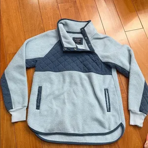 Abercrombie & Fitch Blue Snap-Front Fleece Quilt Chest Panel Tunic Size‎ S thumbnail 5