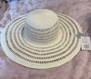 a new day‎ Crochet Wide-Brim Sun Hat - Cream thumbnail 1