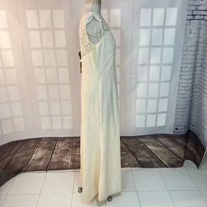 Miusol NWT Cream Floral Lace Sleeveless V-Back Maxi Length Dress Size XL thumbnail 4