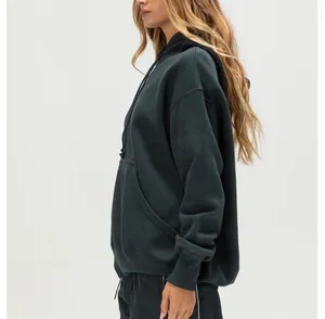 Nike Women's Dark Green Swoosh Pullover Hoodie thumbnail 3
