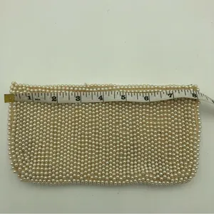 Vintage Cream/White Pearl Style Beaded Clutch OS thumbnail 10