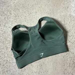 Gymshark High Support Racerback Sports Bra Womens S Green Mesh‎ Padded Athletic thumbnail 2