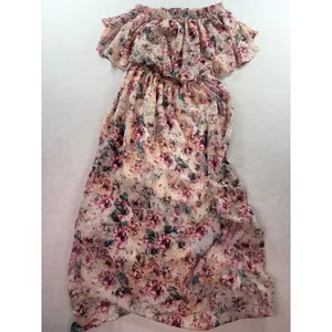 Show Me Your Mumu Hacienda Maxi Dress Floral Off Shoulder Pink Cream Boho Gown thumbnail 5