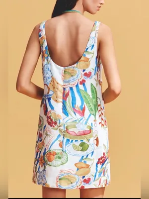 FARM Rio Fresh Table Linen Mini Dress S Fruit Tropical Resort Vacation thumbnail 2