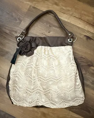 Vintage NWT Fashion Bug Boho Purse Y2K Crochet Hobo Shoulder 90s Bag NEW!!! thumbnail 1